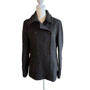 JCrew gray peacoat stadium cloth Nellie Gori size 8